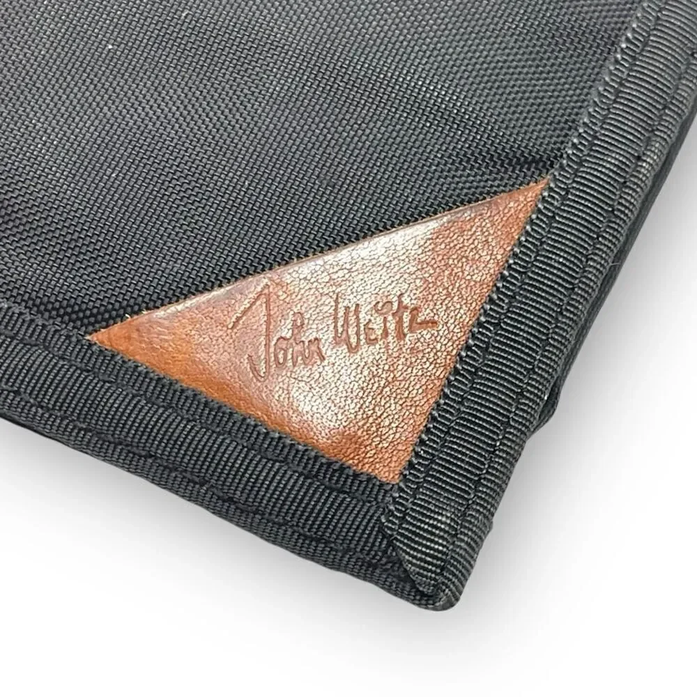 John Weitz Black Canvas Tri-fold Wallet Billfold